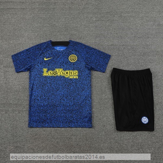 Nuevo Entrenamiento Conjunto Completo Inter Milan 23/24 Azul Amarillo Negro Baratas
